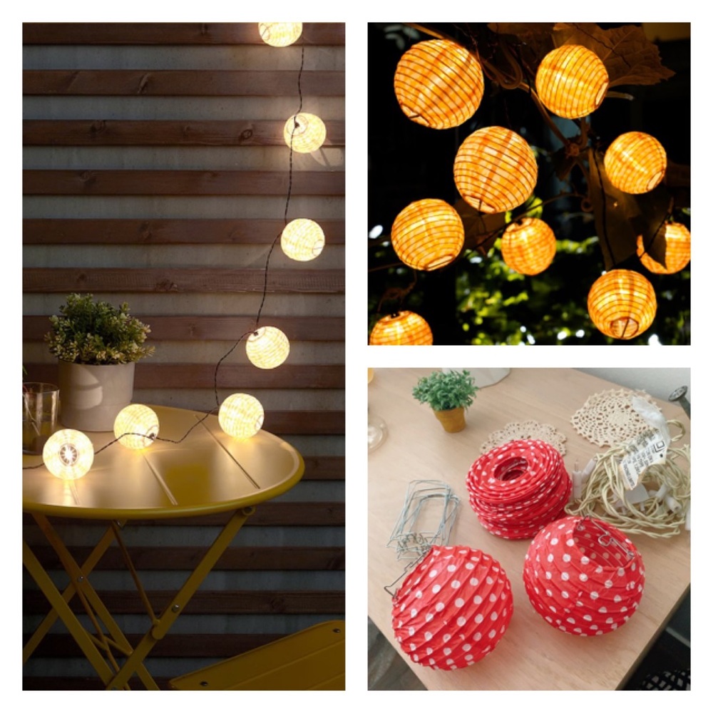 Typo Red polka dot lantern string light, room decoration, christmas light